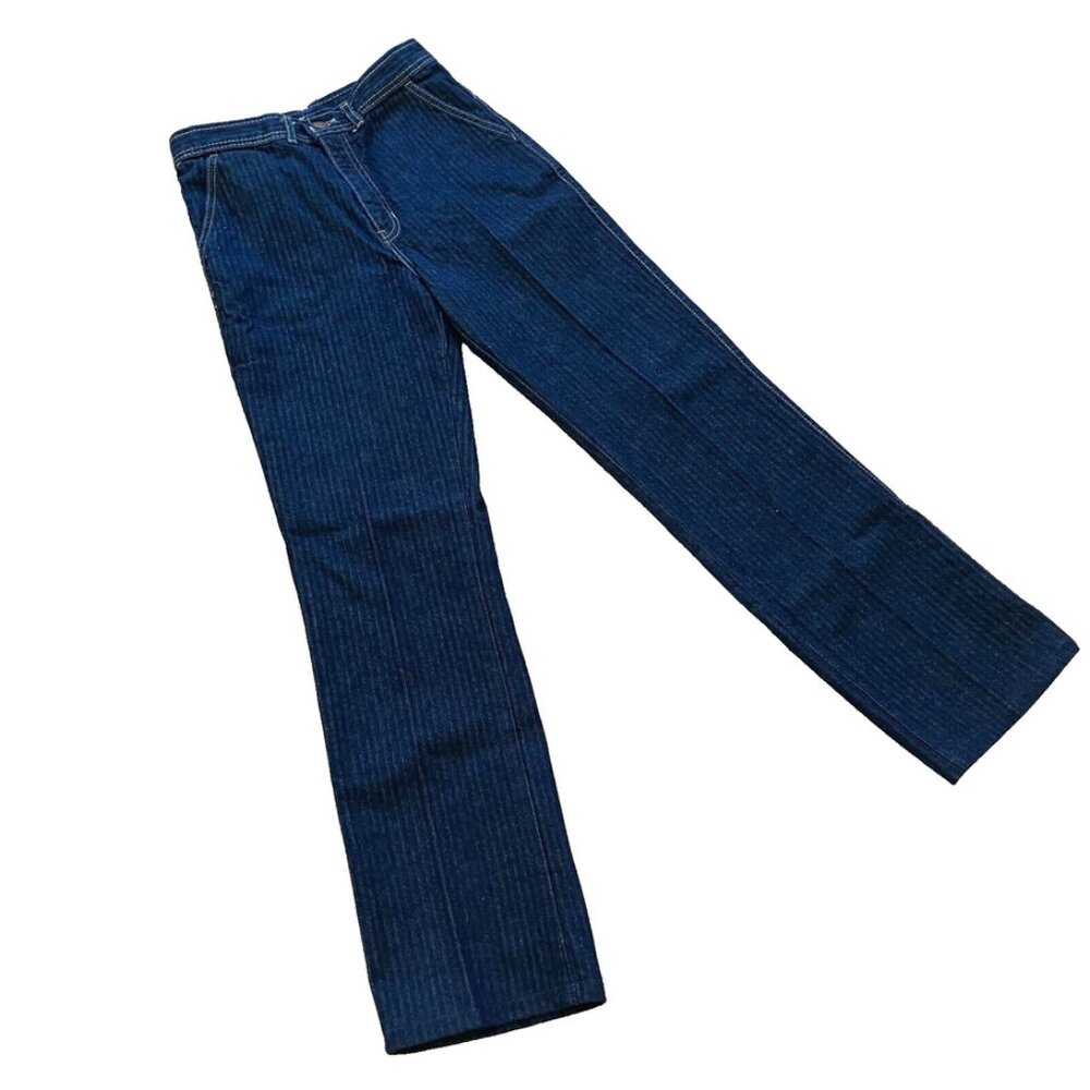 Santana Pinstripe Denim Trouser Jeans Vintage Made in Canada Single Back Pocket